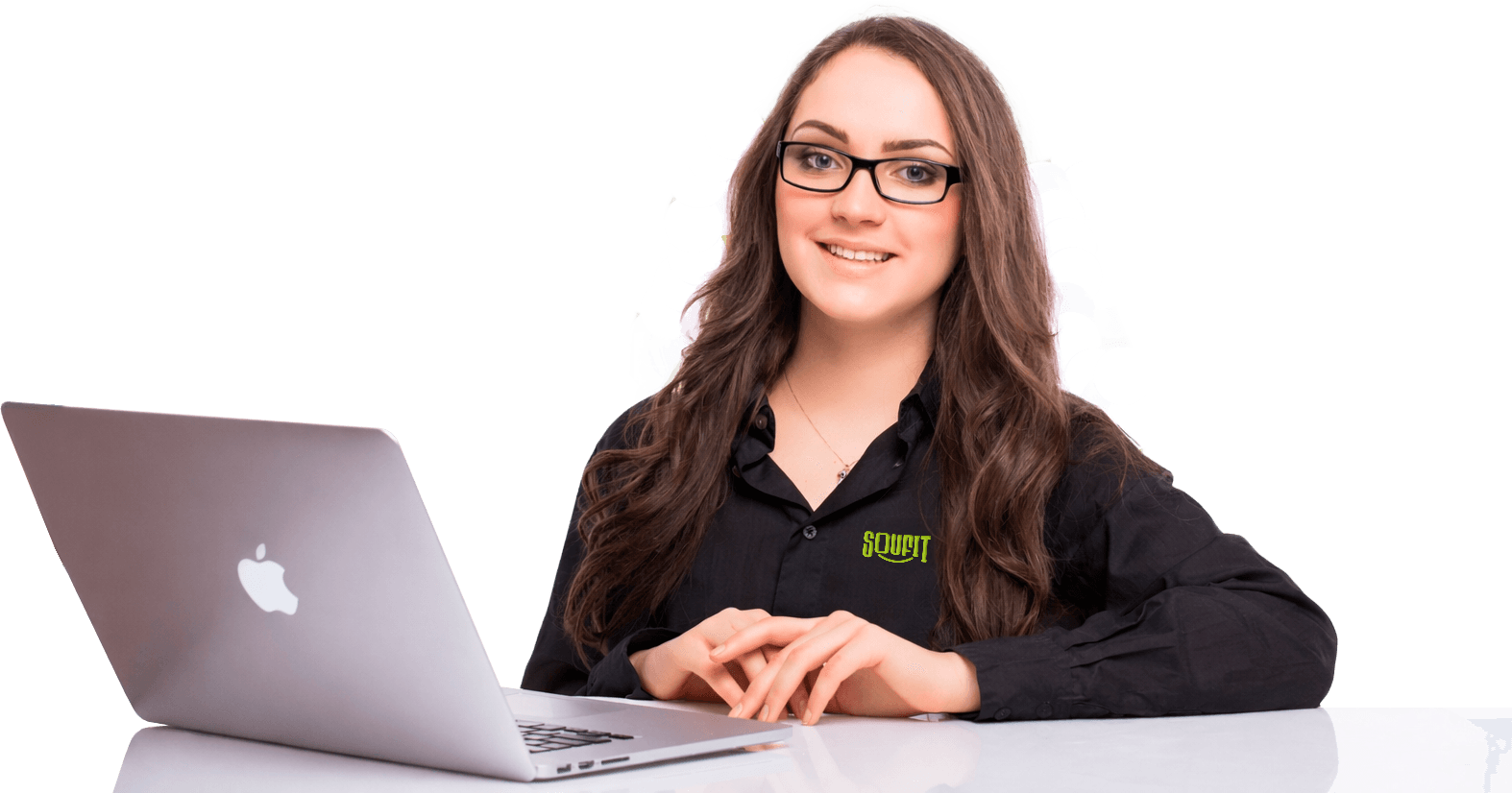 Atendente com Notebook